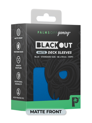 Palms Off Blackout Deck Sleeves (100) Blue (Matte Front)