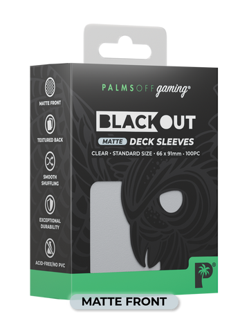 Palms Off Blackout Deck Sleeves (100) Clear (Matte Front)