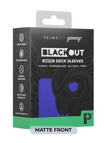 Palms Off Blackout Deck Sleeves (100) Purple (Matte Front)